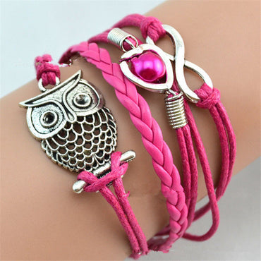 LNRRABC Hot 1 Pc Women Fashion Charming Infinity Friendship Multilayer Charm Leather Bracelets Jewelry Gift
