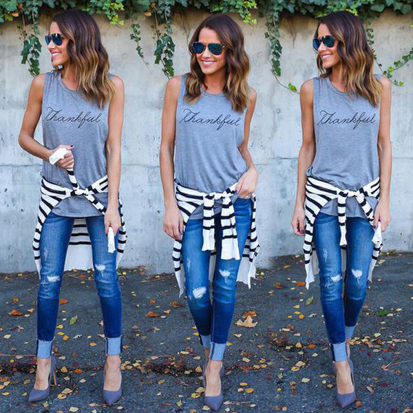 New Style 2017 Letter Print T-Shirt Women Fashion Summer Women T-Shirt Sleeveless Tops Sexy T-Shirt Ladies