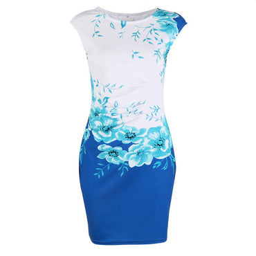 2017 WJ Summer Women bodycon dress plus size clothing women chic fashionable sexy print dresses K8