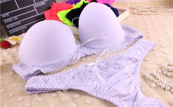 New 2017 Brand Sexy Seamless One Piece Intimates Bras & Brief Sets Underwear For Womens Ladies Push Up Plunge Dress Bra Sets