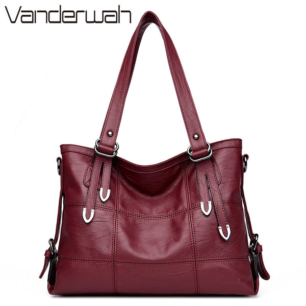 VANDERWAH Four arrows Lady Top-handle bags handbags women famous brands female Stitching casual Big shoulder bag Tote for girls