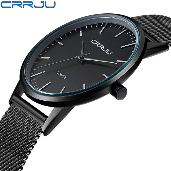 CRRJU Top Watches Men Luxury Brand Casual Stainless Steel Sports Watches Japan Quartz Unisex WristWatches For Men Military Watch