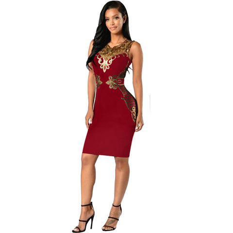 Sexy Club Bandage Dress 2017 Elegant Knee Length Midi Pencil Dress Women Sequined Patchwork Sexy Dress Vestidos De Festa S2733