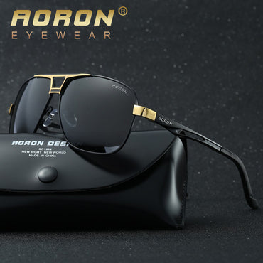 AORON Mens Luxury Brand Polarized Sunglasses LOGO Original Box Sun Glasses Goggles Womens Designer Leisure Glasses oculos de sol