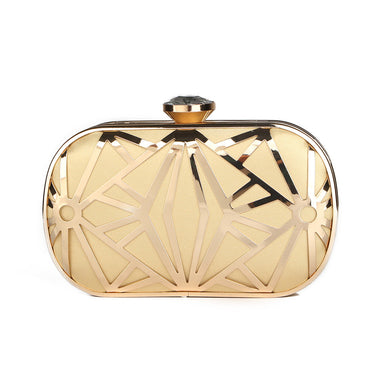 Luxurious New Hollow out Gold Clutch Diamond Clasp Evening Clutch Bags Purses Handbags Lady Bridal Chains Shoulder handbag Li321
