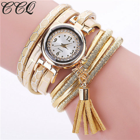 CCQ Brand Fashion Women Bracelet Watch Casual Luxury Multilayer Leather Bracelet Watch Watched Gift Relogio Feminino Gift 2101