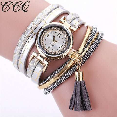 CCQ Brand Fashion Women Bracelet Watch Casual Luxury Multilayer Leather Bracelet Watch Watched Gift Relogio Feminino Gift 2101