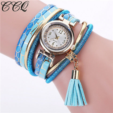 CCQ Brand Fashion Women Bracelet Watch Casual Luxury Multilayer Leather Bracelet Watch Watched Gift Relogio Feminino Gift 2101