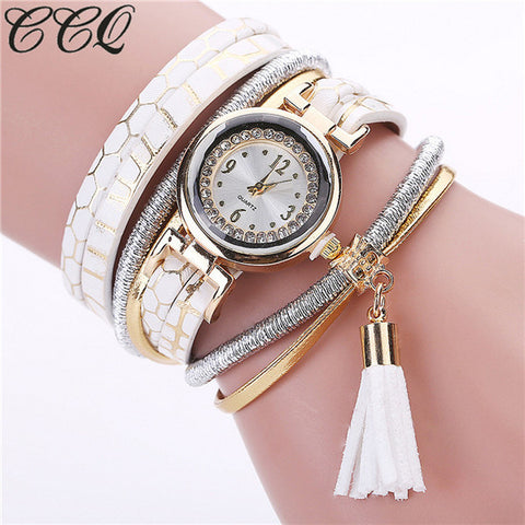 CCQ Brand Fashion Women Bracelet Watch Casual Luxury Multilayer Leather Bracelet Watch Watched Gift Relogio Feminino Gift 2101