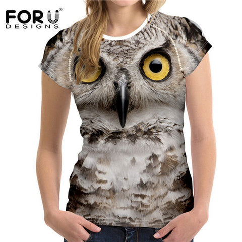 FORUDESIGNS Black Cat Printing Women T Shirt 3D Cat Dog T-Shirt Casual Female Round Neck Short Sleeve Fashion Tops Tee Shirts