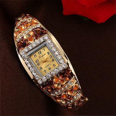 Lvpai Fashion Women Watch Crystal Bracelet Classic Flower Square Wristwatches Women Dress Watches Casual Gift Quartz Watch