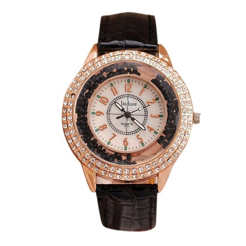 Hot Luxury Brand Diamond Orologio Donna Fashion Rhinestone Watch Women Casual Leather Clock Female Quartz Ladies Wristwatch 0191