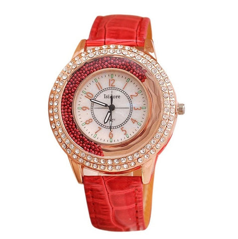 Hot Luxury Brand Diamond Orologio Donna Fashion Rhinestone Watch Women Casual Leather Clock Female Quartz Ladies Wristwatch 0191