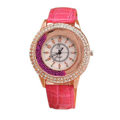 Hot Luxury Brand Diamond Orologio Donna Fashion Rhinestone Watch Women Casual Leather Clock Female Quartz Ladies Wristwatch 0191