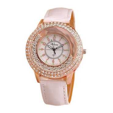 Hot Luxury Brand Diamond Orologio Donna Fashion Rhinestone Watch Women Casual Leather Clock Female Quartz Ladies Wristwatch 0191