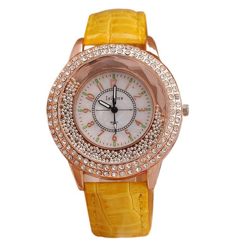 Hot Luxury Brand Diamond Orologio Donna Fashion Rhinestone Watch Women Casual Leather Clock Female Quartz Ladies Wristwatch 0191