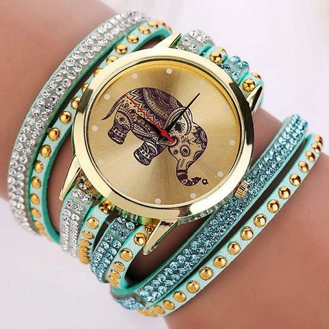 New Popular Fashion Elephant Pattern Bracelet Watches  Watch Women Dress Classical Jewelry Quartz Wristwatch XR955