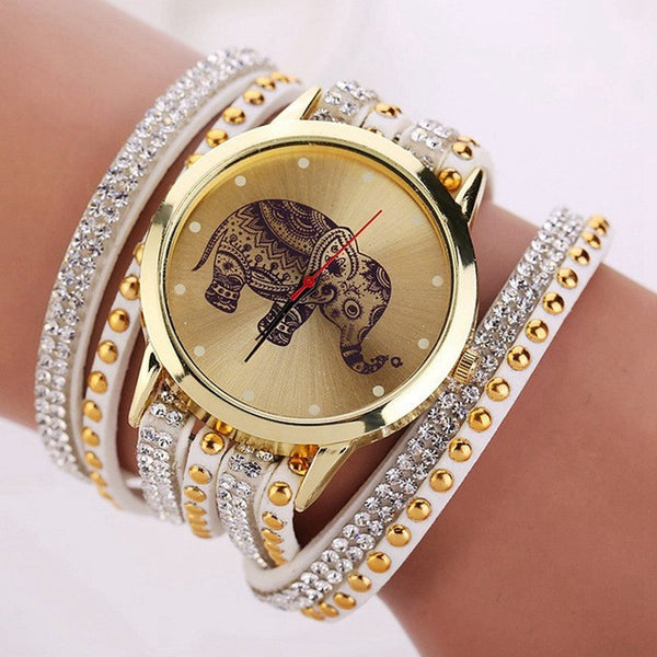 New Popular Fashion Elephant Pattern Bracelet Watches  Watch Women Dress Classical Jewelry Quartz Wristwatch XR955