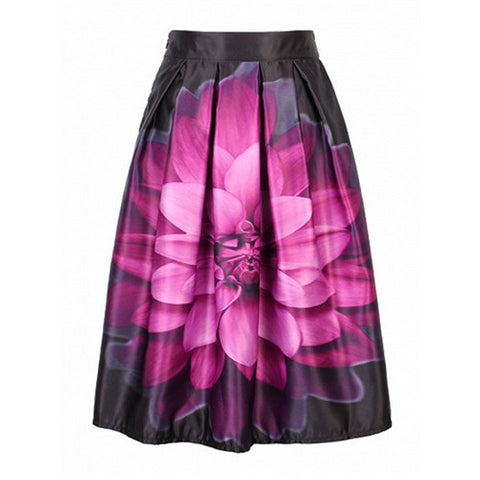 DayLook Summer Pleated Skater Skirt Vintage Monroe Print Tutu Midi Skirt Elegant Knee-Length Plaid Skirts Womens Saia Faldas