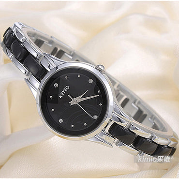 Kimio Brand Diamond Hours clock female Ladies full steel Silver Dress Women girl Quartz Watches Bracelet Wristwatch with box