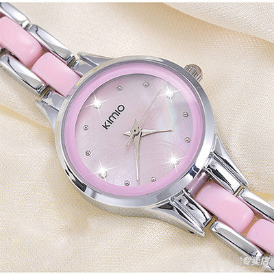 Kimio Brand Diamond Hours clock female Ladies full steel Silver Dress Women girl Quartz Watches Bracelet Wristwatch with box