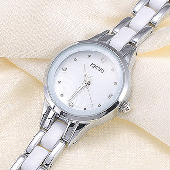 Kimio Brand Diamond Hours clock female Ladies full steel Silver Dress Women girl Quartz Watches Bracelet Wristwatch with box