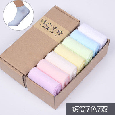 HOT women socks cute candy thin invisible 100% cotton socks high/boat Casual socks solid color Breathable Cotton Ship Short Sock