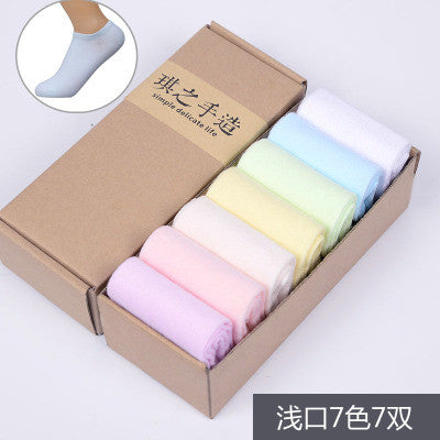 HOT women socks cute candy thin invisible 100% cotton socks high/boat Casual socks solid color Breathable Cotton Ship Short Sock