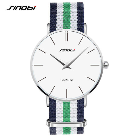 Ultra Slim Men Casual Quartz watch Top Brand Luxury Classic Nylon Strap Men's Wristwatch Japan 2016 relojes hombre Sinobi New