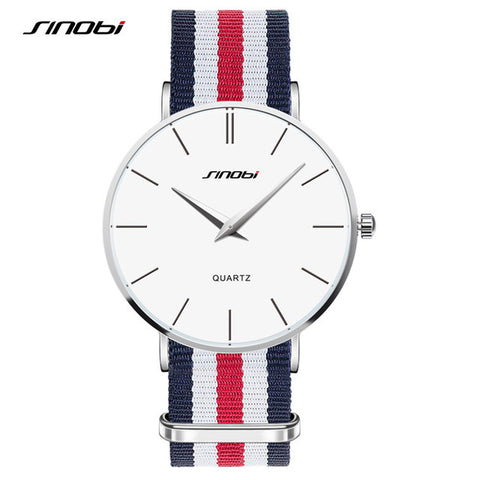 Ultra Slim Men Casual Quartz watch Top Brand Luxury Classic Nylon Strap Men's Wristwatch Japan 2016 relojes hombre Sinobi New