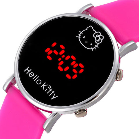 Cat Cartoon Hello Kitty Watch Baby Clock Children Gift Quartz Girl Wrist Kids Child Clock Cute Silicone Relogio Montre Enfant