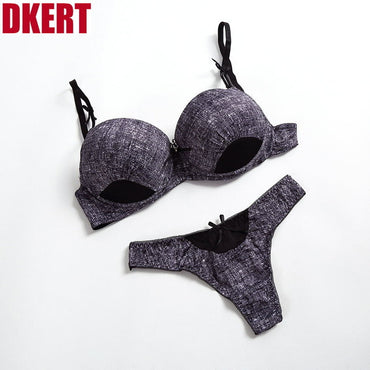 DKERT Intimates Set 2016 New Women Sexy Bra Sets Embroidered Lace Thong Bra Panty Set Bow B C 34 36 38 40 42 Sexy Lingerie Set