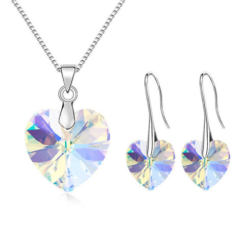 2017 Original Crystals From SWAROVSKI XILION Heart Pendant Necklaces Earrings Jewelry Sets For Women Girls Women's Day