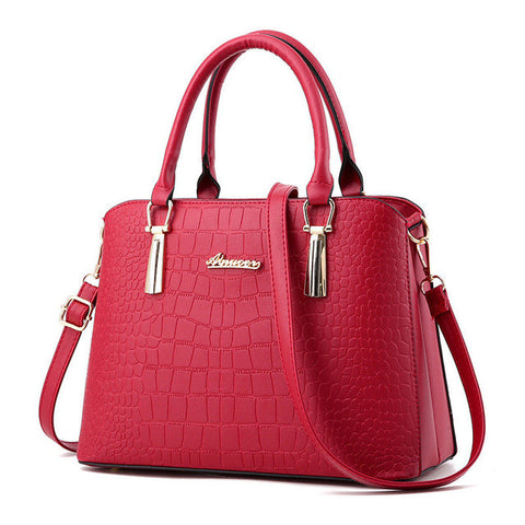 Alligator PU leather bag ladies Crocodile pattern Women messenger bags handbags woman famous brands designer high quality Black