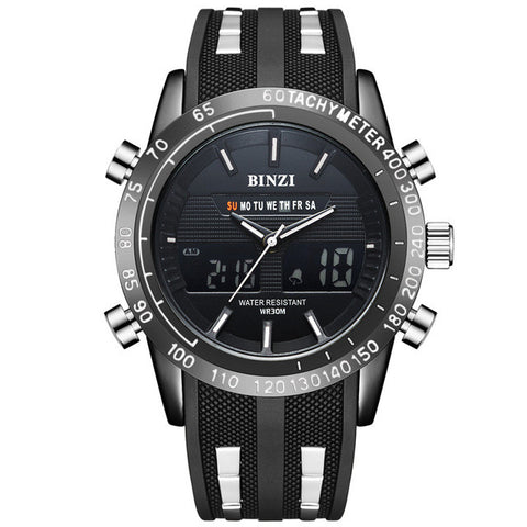 New BINZI Brand Watch Mens Date Day LED Display Luxury Sport Watches Digital Military Men's Quartz Wrist Watch Relogio Masculino