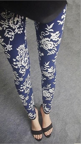 Hot 2017 Print Flower Leggings Leggins Plus Size Legins Guitar Plaid Thin Nine Pant Fashion Women Clothing aptitud Trousers K092