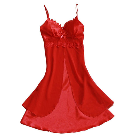 Women's Lace Lingerie Nightgown Babydoll Strap Sleepwear