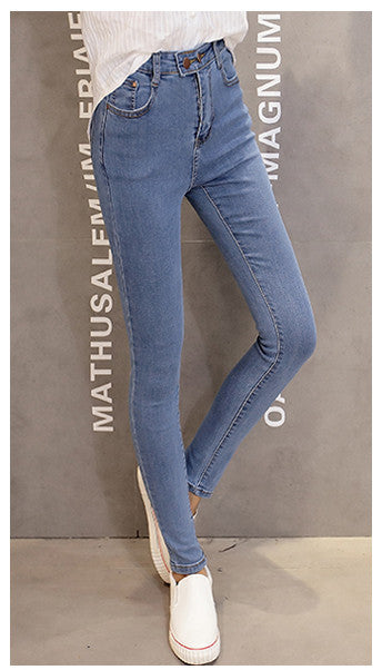 Women High Waist Pencil Denim Jeans Slim Stretch Lycra Skinny Pants  Spring Autumn Long Trouser Wash jeans feminino S-XXL