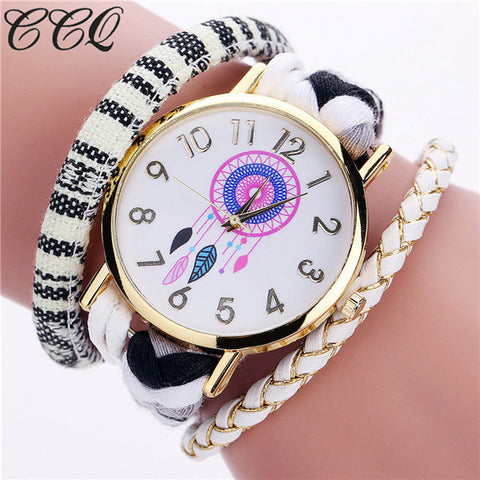 CCQ Brand Handmade Braided Women Dreamcatcher Watch Fashion Rope Ladies Quarzt Wrist Watches Relogio Feminino 2081