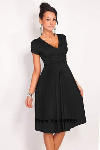 Women Dresses Summer Casual New Fashion Hot Sale V-neck Short Sleeve Party Dresses Size S M L XL XXL XXXL Plus Size