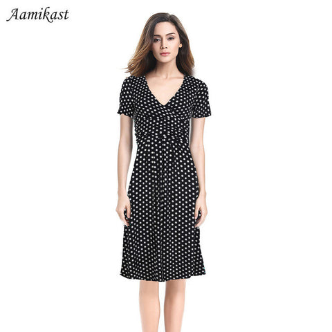 Women Dresses Summer Casual New Fashion Hot Sale V-neck Short Sleeve Party Dresses Size S M L XL XXL XXXL Plus Size
