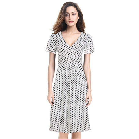 Women Dresses Summer Casual New Fashion Hot Sale V-neck Short Sleeve Party Dresses Size S M L XL XXL XXXL Plus Size