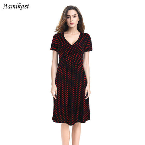 Women Dresses Summer Casual New Fashion Hot Sale V-neck Short Sleeve Party Dresses Size S M L XL XXL XXXL Plus Size