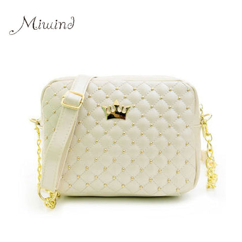 2017 Women Handbags Fashion Women Messenger Rivet Chain Shoulder Bag High Quality PU Leather Crossbody Small Flap Female  Bags