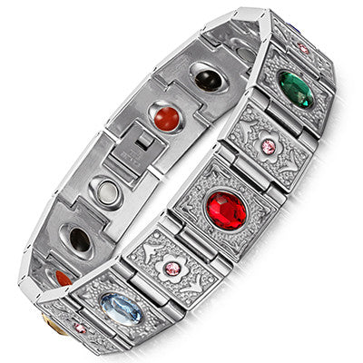 Rainso Stainless Steel Bio Energy Bracelet Fashion Health FIR Bangle Magnetic Jewelry Bracelets For lady