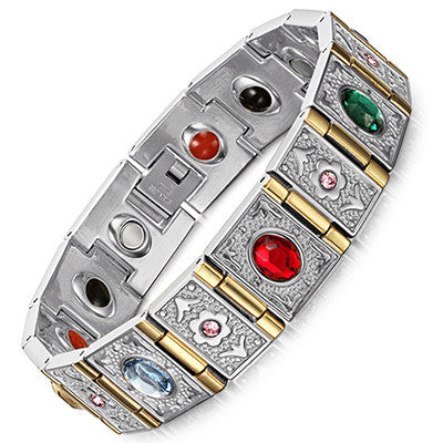 Rainso Stainless Steel Bio Energy Bracelet Fashion Health FIR Bangle Magnetic Jewelry Bracelets For lady