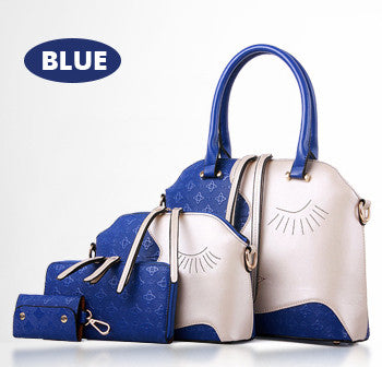 2017 Fashion Women Messenger Bags Handbag 4 pieces Set PU Leather Composite Bag