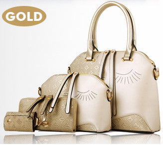 2017 Fashion Women Messenger Bags Handbag 4 pieces Set PU Leather Composite Bag