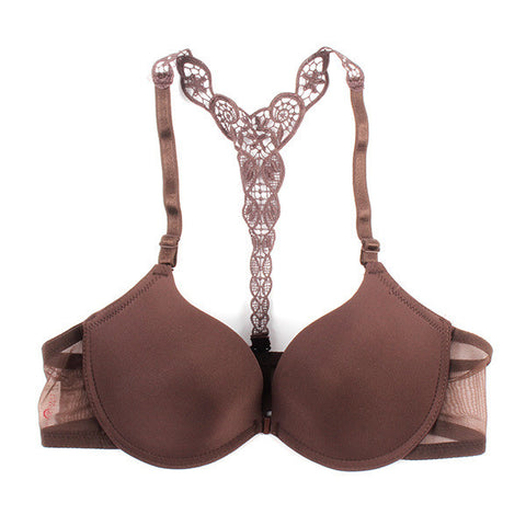 Sexy Front Closure Smooth Bras Charming Lace Racer Back Racerback Push Up Bras