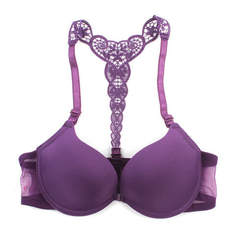 Sexy Front Closure Smooth Bras Charming Lace Racer Back Racerback Push Up Bras